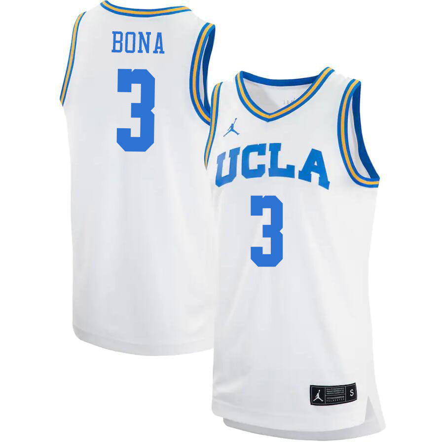 Jordan Brand Men #3 Adem Bona UCLA Bruins College Basketball Jerseys Sale-White - Click Image to Close